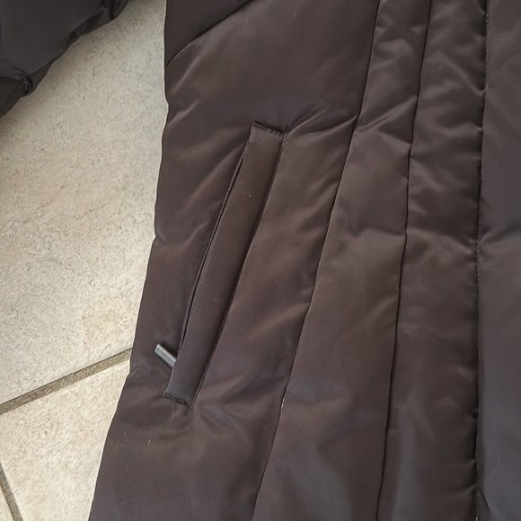 Calvin Klein Brown Long Puffer Hooded Coat - Size XS- Excellent Condition - Picture 3 of 15